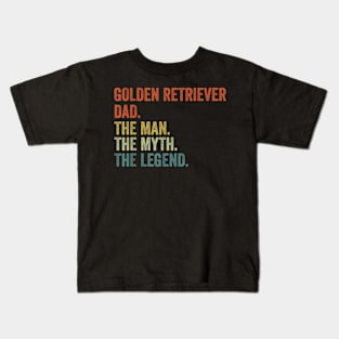 Vintage Dog Dad Man Myth Legend s Kids T-Shirt